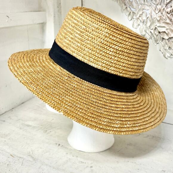 Lack of Color 100% Braided Straw Wide Brim Outdoor Sun Hat Beige One Size - Picture 4 of 7